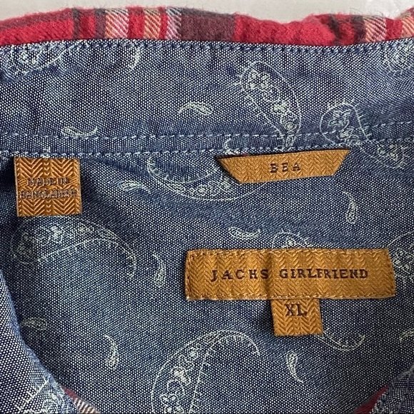 Jachs Girlfriend Bea Western Snap Front Roll Tab Sleeve Flannel Shacket Shirt XL - Picture 6 of 10